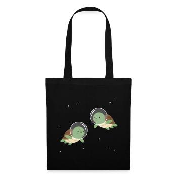 Niedliche Weltraum-Turtles - Stoffbeutel - Schwarz - Vorne