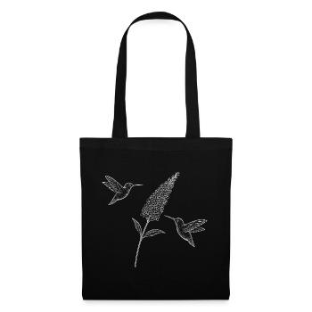 Hummingbirds with Flower Boho Cottagecore - Tote Bag - black - Front