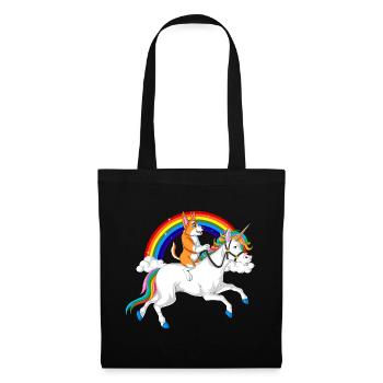 Corgi Riding Unicorn - Tote Bag - black - Front