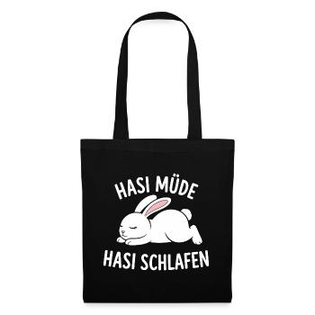 Lapin Fatigué Lapin Dormant Lapin Mignon - Sac en tissu - noir - Devant