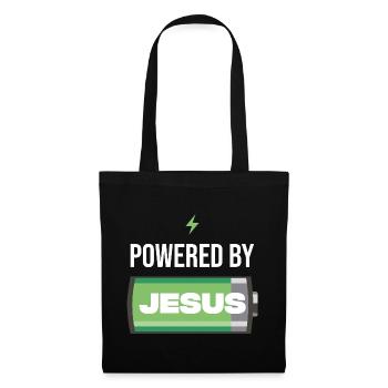 Power by Jesus Batterie-Illustration - Stoffbeutel - Schwarz - Vorne