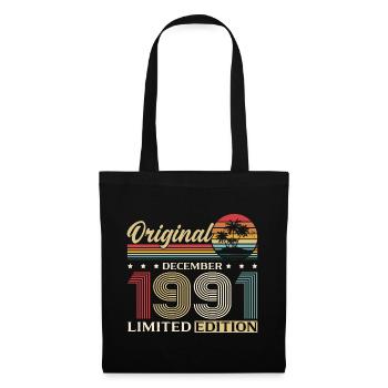 34th Birthday Original December Born 1991 - Tote Bag - black - Front