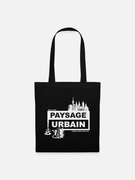 Paysage urbain - français - prêt quand vous voulez - Sac en tissu - noir