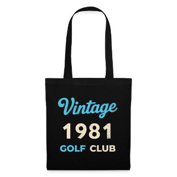 Vintage 1981 Golf Club Retro Geburtsjahr Geschenk - Stoffbeutel - Schwarz - Vorne