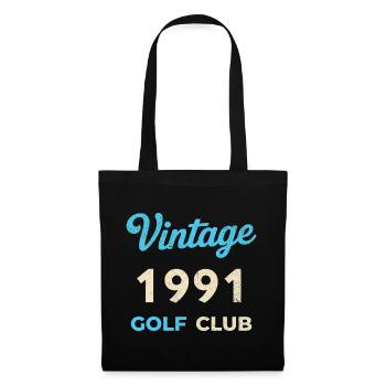 Vintage 1991 Golf Club Retro Geburtsjahr Geschenk - Stoffbeutel - Schwarz - Vorne