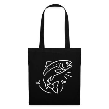 Jumping Trout Fish Fishing Action - Tote Bag - black - Front