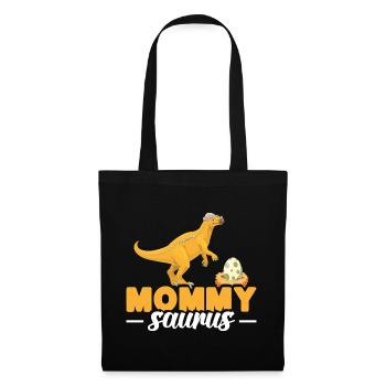 Dinosaurier-Mama-Outfit zum Muttertag - Stoffbeutel - Schwarz - Vorne