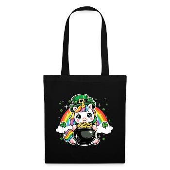 Shamrock Unicorn St Patrick’s Irish - Sac en tissu - noir - Devant