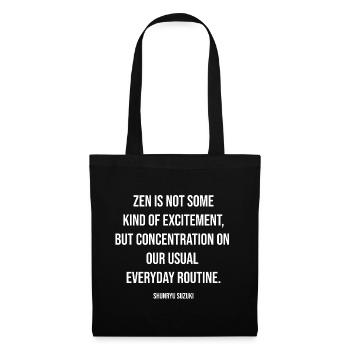 Zen Focus Typography: Everyday Routine - Tote Bag - black - Front