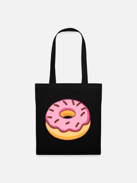 donut - Stoffbeutel - Schwarz
