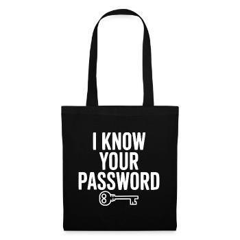 Je connais ton mot de passe - Sac en tissu - noir - Devant