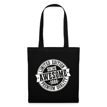 1986 Jahrgang Vintage 40 Geburtstag Geschenk Retro - Stoffbeutel - Schwarz - Vorne