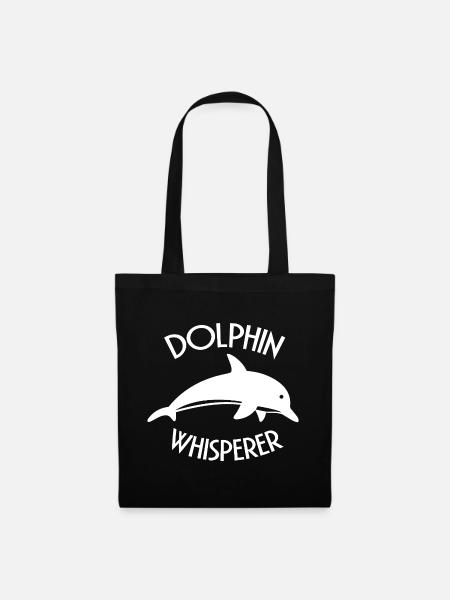Dolphin Whisperer Ocean Lover Graphic - Stoffbeutel - Schwarz