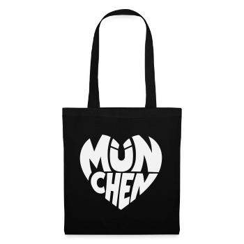 Munich Heart Logo Typography - Tote Bag - black - Front