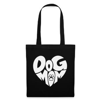 Dog Mom - Dog Mom Heart with Paw - Tote Bag - black - Front