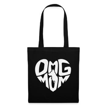 Maman de chien, emblème de cœur de maman de chien - Sac en tissu - noir - Devant