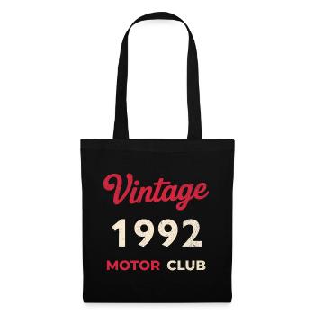 Année de naissance rétro du Motor Club vintage 1992 - Sac en tissu - noir - Devant