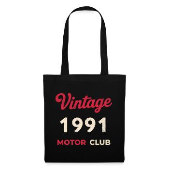 Cadeau rétro vintage de l’année de naissance du Motor Club 1991 - Sac en tissu - noir - Devant