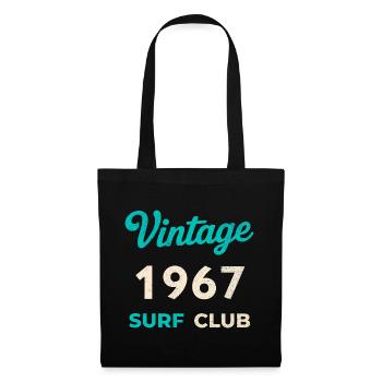 Cadeau vintage de l’année de naissance rétro du Surf Club 1967 - Sac en tissu - noir - Devant