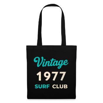 Cadeau vintage de l’année de naissance rétro du Surf Club 1977 - Sac en tissu - noir - Devant