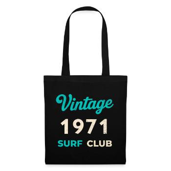 Vintage 1971 Surf Club Retro Birth Year Gift - Tote Bag - black - Front