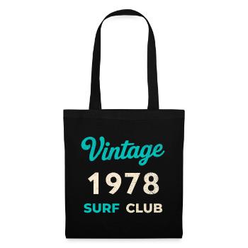 Vintage 1978 Surf Club Retro Birth Year Gift - Tote Bag - black - Front