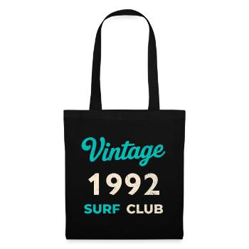 Cadeau rétro de l’année de naissance vintage du Surf Club 1992 - Sac en tissu - noir - Devant