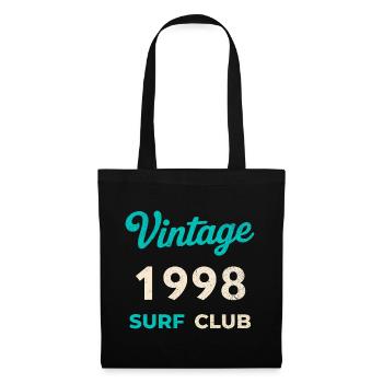 Vintage 1998 Surf Club Retro Birth Year Gift - Tote Bag - black - Front