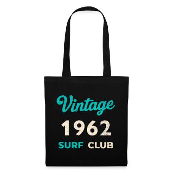 Vintage 1962 Surf Club Retro Geburtsjahr Geschenk - Stoffbeutel - Schwarz - Vorne