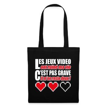 Les jeux vidéo ont ruiné ma vie humour gamer - Sac en tissu - noir - Devant