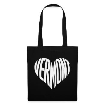 Vermont, USA Heart Typography - Tote Bag - black - Front