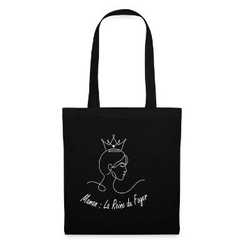 Maman Reine du Foyer – Cadeau Maman - Sac en tissu - noir - Devant