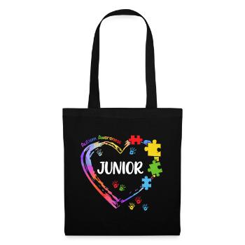 Junior Autismus Awareness Child Heart - Stoffbeutel - Schwarz - Vorne