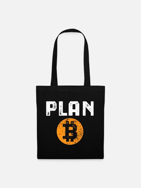 Bitcoin - Plan B - Krypto Geschenk - Stoffbeutel - Schwarz