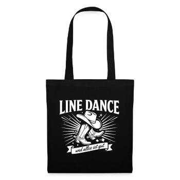 Line Dance Cowboy Boots Grafik - Stoffbeutel - Schwarz - Vorne