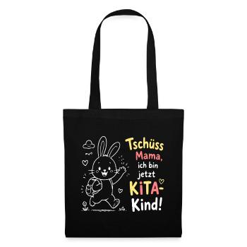 Kita Kind Bunny Abschied Motiv - Stoffbeutel - Schwarz - Vorne