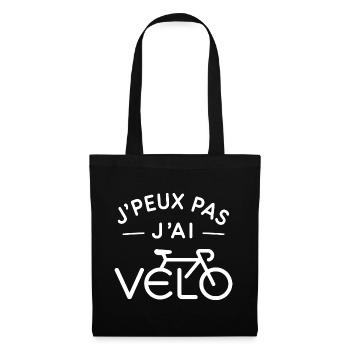Vélo Humour Cadeau Passionné de Cyclisme - Sac en tissu - noir - Devant