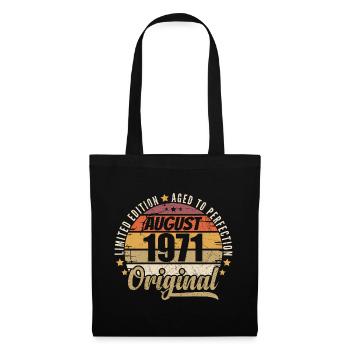 August 1971 Retro Vintage Birthday August 1971 - Tote Bag - black - Front