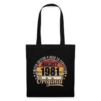 Août 1981 Anniversaire Vintage Rétro Août 1981 - Sac en tissu - noir - Devant