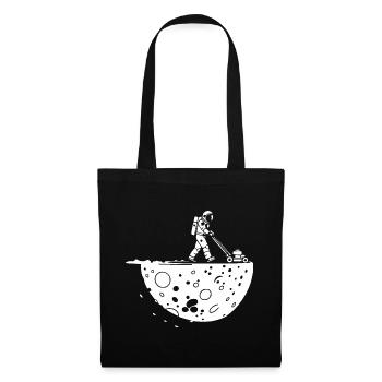 Astronaute Tondant la Lune - Sac en tissu - noir - Devant