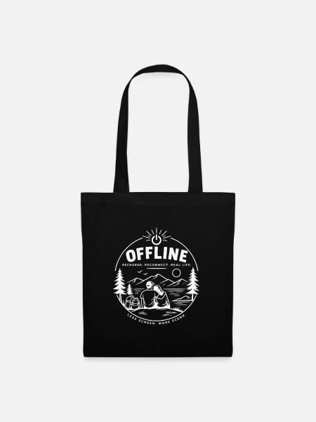 Offline Abenteuer Bergsee - Stoffbeutel - Schwarz
