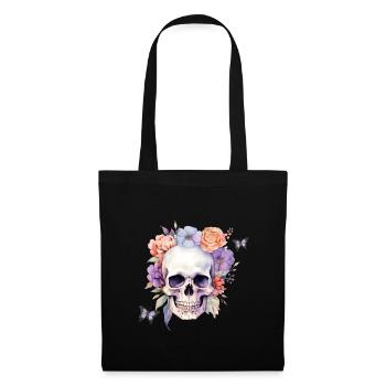 Skull Flower - Stoffbeutel - Schwarz - Vorne
