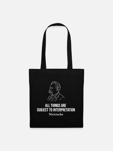 Nietzsche-Interpretations-Porträt-Tee - Stoffbeutel - Schwarz