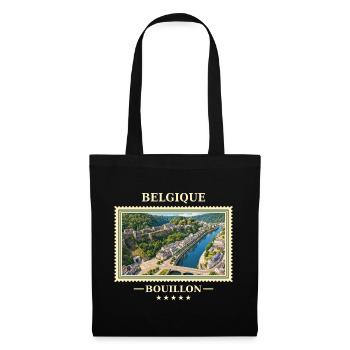 Belgien Bouillon Vintage Reisemarke - Stoffbeutel - Schwarz - Vorne