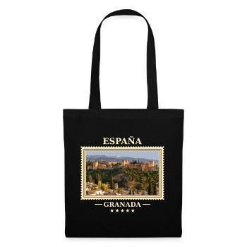 Spanien Córdoba Vintage Reisemarke - Stoffbeutel - Schwarz - Vorne