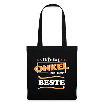 Mein Onkel ist der beste Baby Sprüche Familie Kind - Stoffbeutel - Schwarz - Vorne