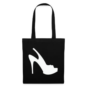 Silhouette Stöckelschuh – Schwarze Eleganz - Stoffbeutel - Schwarz - Vorne