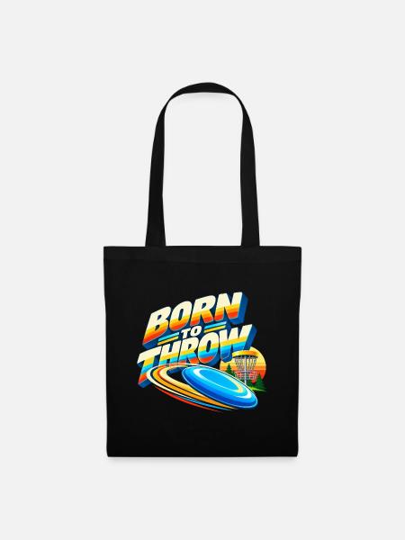 Born to Throw Frisbee - Stoffbeutel - Schwarz