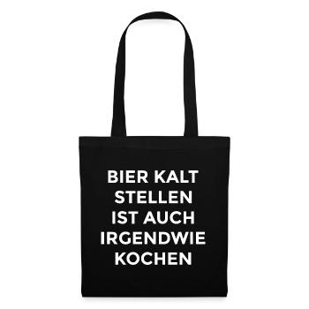 Bier Party Shirt  - Stoffbeutel - Schwarz - Vorne