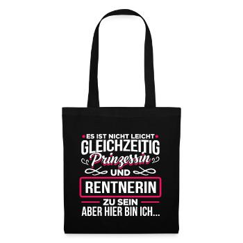 RENTNERIN - Prinzessin - Stoffbeutel - Schwarz - Vorne